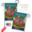Drapeau de jardin 2 côtés en toile jute 1,5 x 1,1 pi flamant roses friends oiseaux impressions
