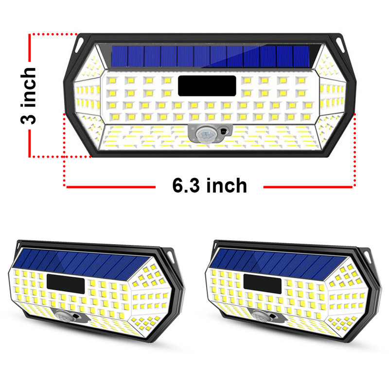 Count 148 - Head LED Solar Powered Dusk to Dawn Outdoor Security Wall Pack with Motion Sensor