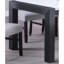 Élégante table de salle à manger rectangulaire, plateau en faux marbre blanc, pieds en bois d'hévéa gris anthracite, design contemporain, 6 places confortablement modernes, structure, élégance, espace