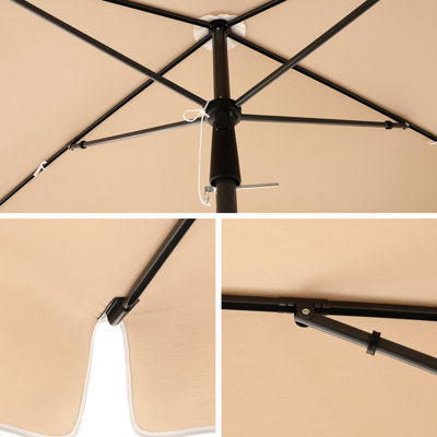 Rollo 125 cm D Rectangular Tilt Beach Parasol