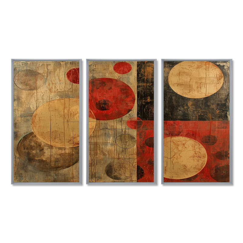 Culann - ensemble d'art mural géométrique, H 28 po x l 36 po x P 1 po, Encadrement argenté