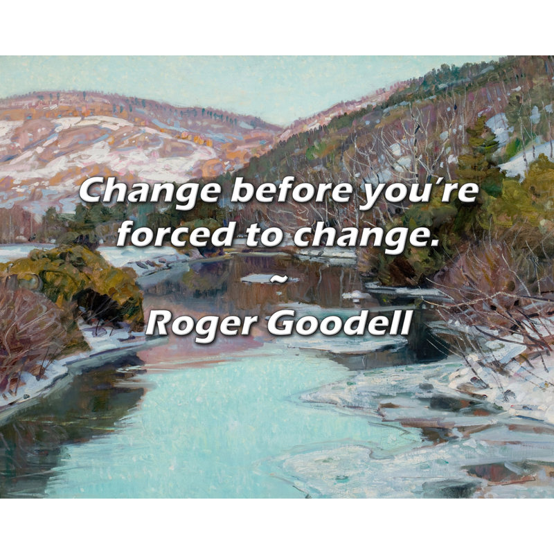 Citation de Roger Goodell: Changez avant d'être forcé de changer., H 26 po x l 32 po