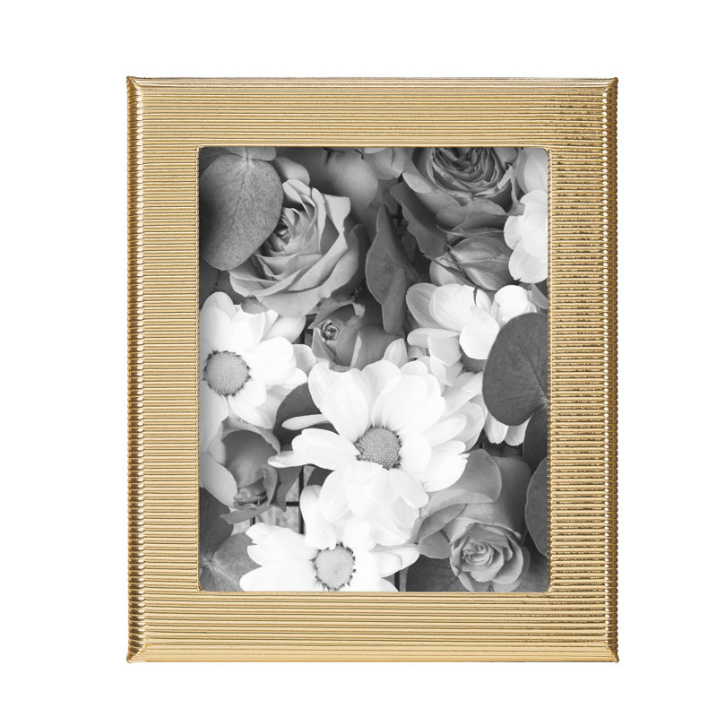 Leather Picture Frame, 8" W x 10" H, Gold