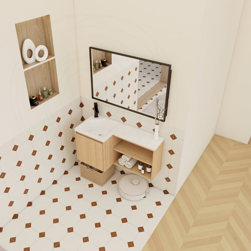 Meuble-lavabo de coin 36 po avec lavabo en résine