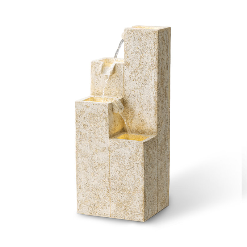 Keyleigh Weather Resistant Floor Fountain with Light