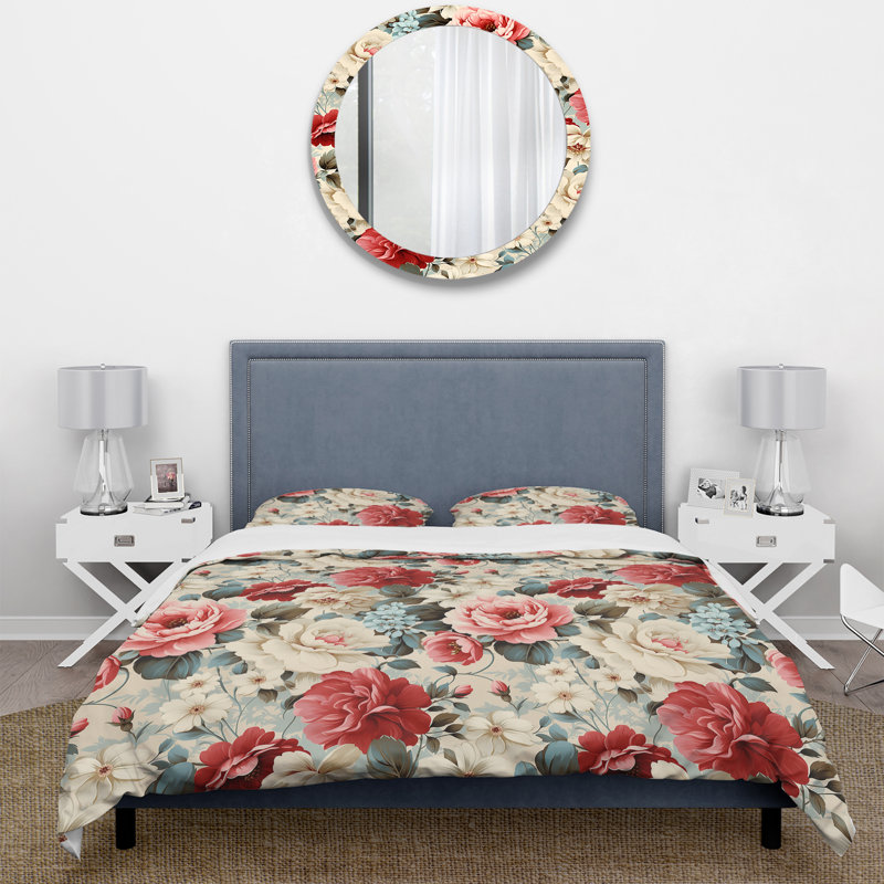 Ensemble de housse de couette Antique Floral, Housse de couette pour très grand lit et 2 très