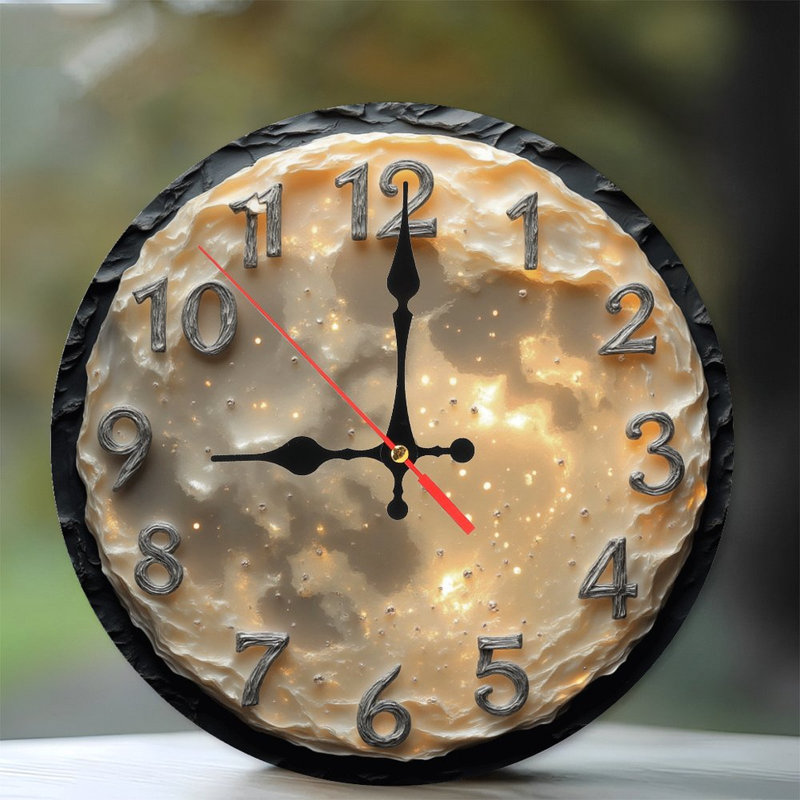 Horloge de lune avec étoiles brillantes