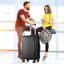 Valise rigide, valises durables en ABS léger avec roues doubles, bagage de voyage à carreaux extensible de 24 pouces (noir)