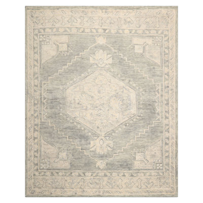 Celadon Hand-Tufted Medallion Wool Area Rugs