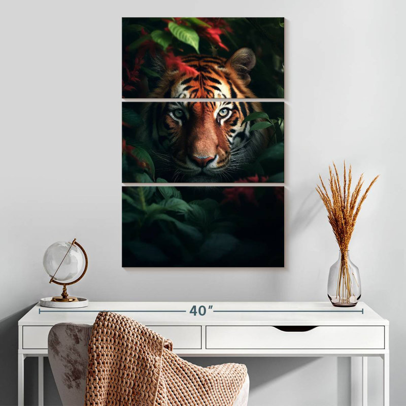 Brampt Tiger Flowers I, 32" H x 20" W