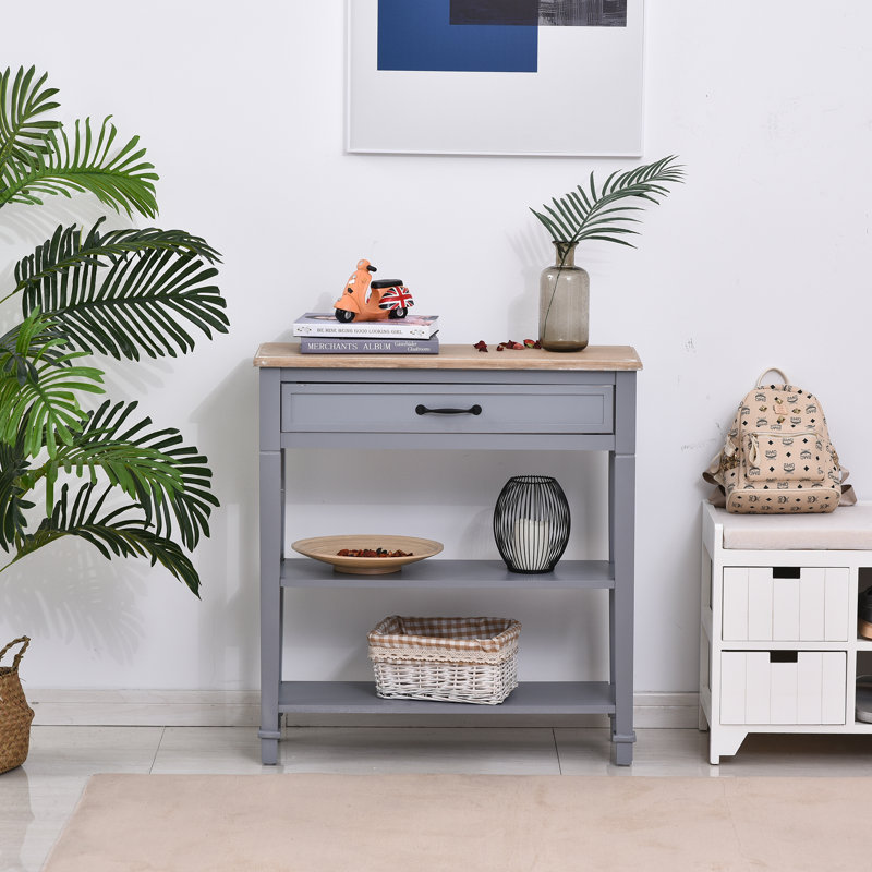 Console de rangement avec tiroir 30 po Waldemar, Gris