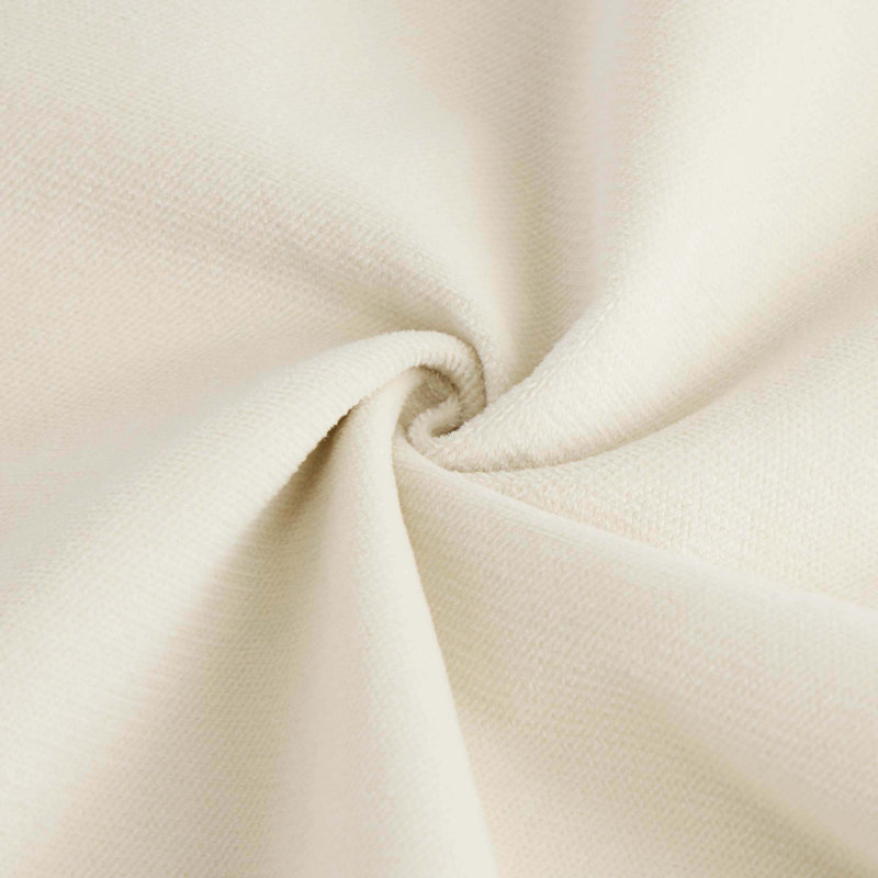 Fauteuil rembourré en velours avec accoudoirs et 1 coussin, Crème, crème