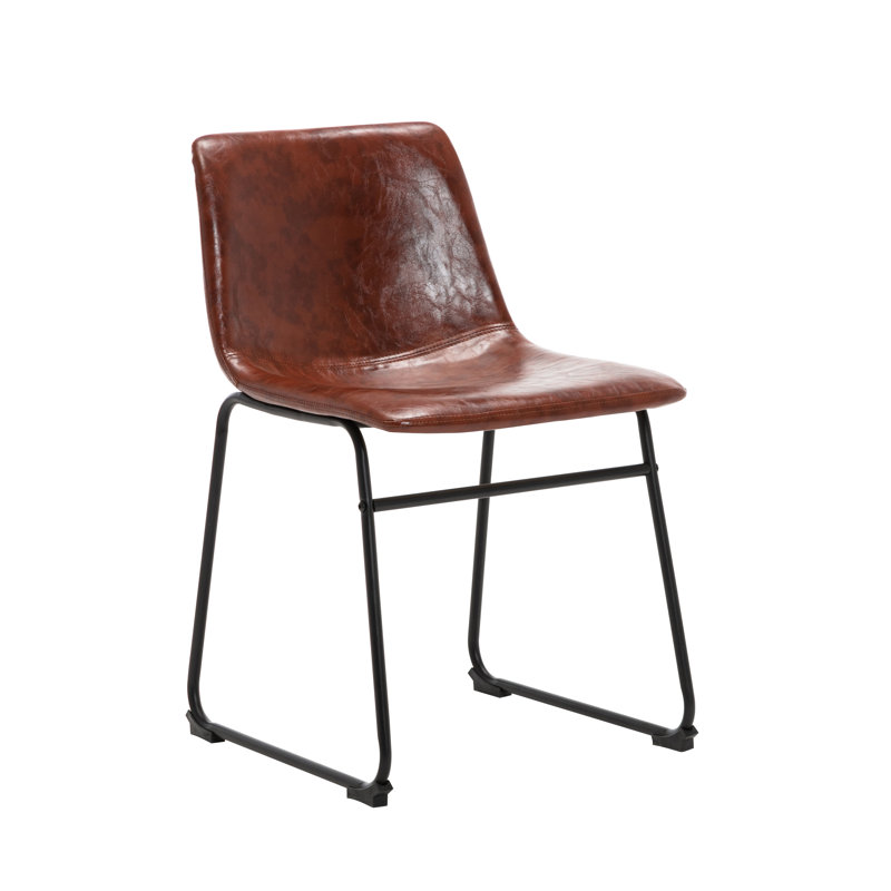 Chaise rembourrée en polyuréthane, Brun