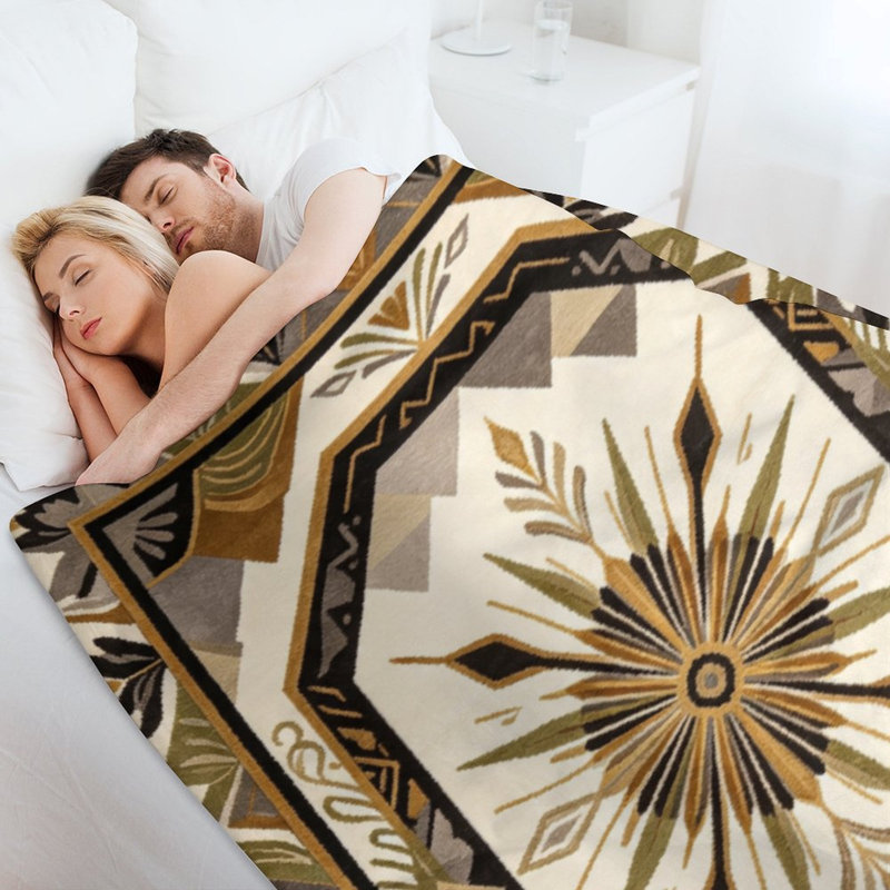 Jeté en flanelle géométrique Starburst Luxury, 60 x 80 po