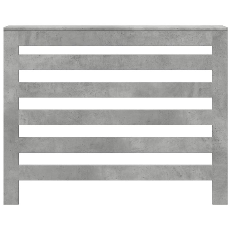 Small Radiator Cover, Concrete Grey, 104 x 20 x 82 cm, Horizontal Slats