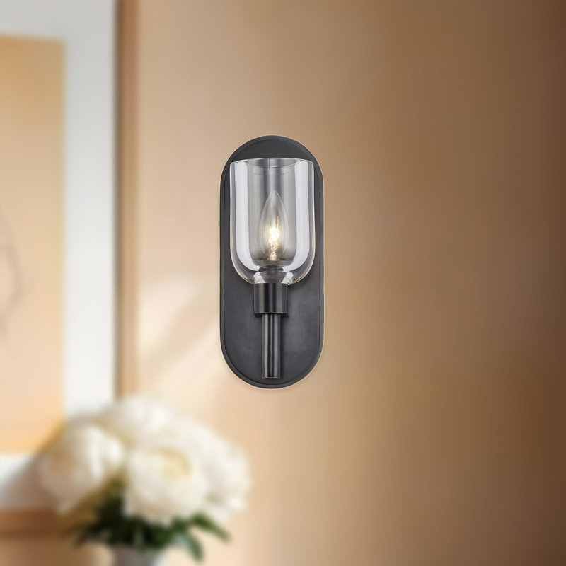 Éclairage pour meuble-lavabo Lucian, Cristal transparent / bronze urbain