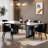 Modern simple rectangular marble dining table set-102535037