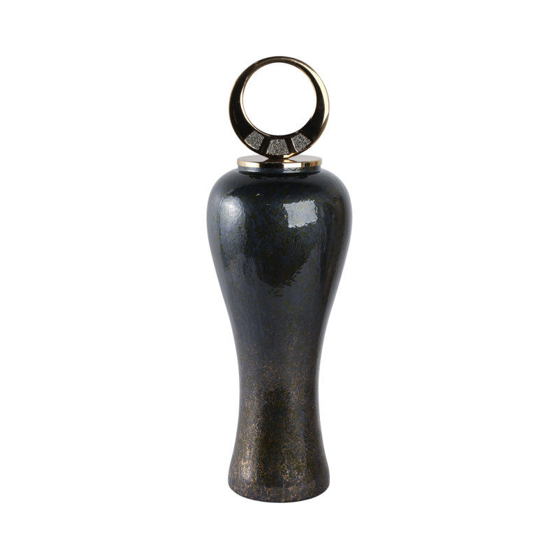 Sagebrook Home 34" Arielle Large Pyrite Stone And Metal Oversized, 27" H x 9" W x 9" D
