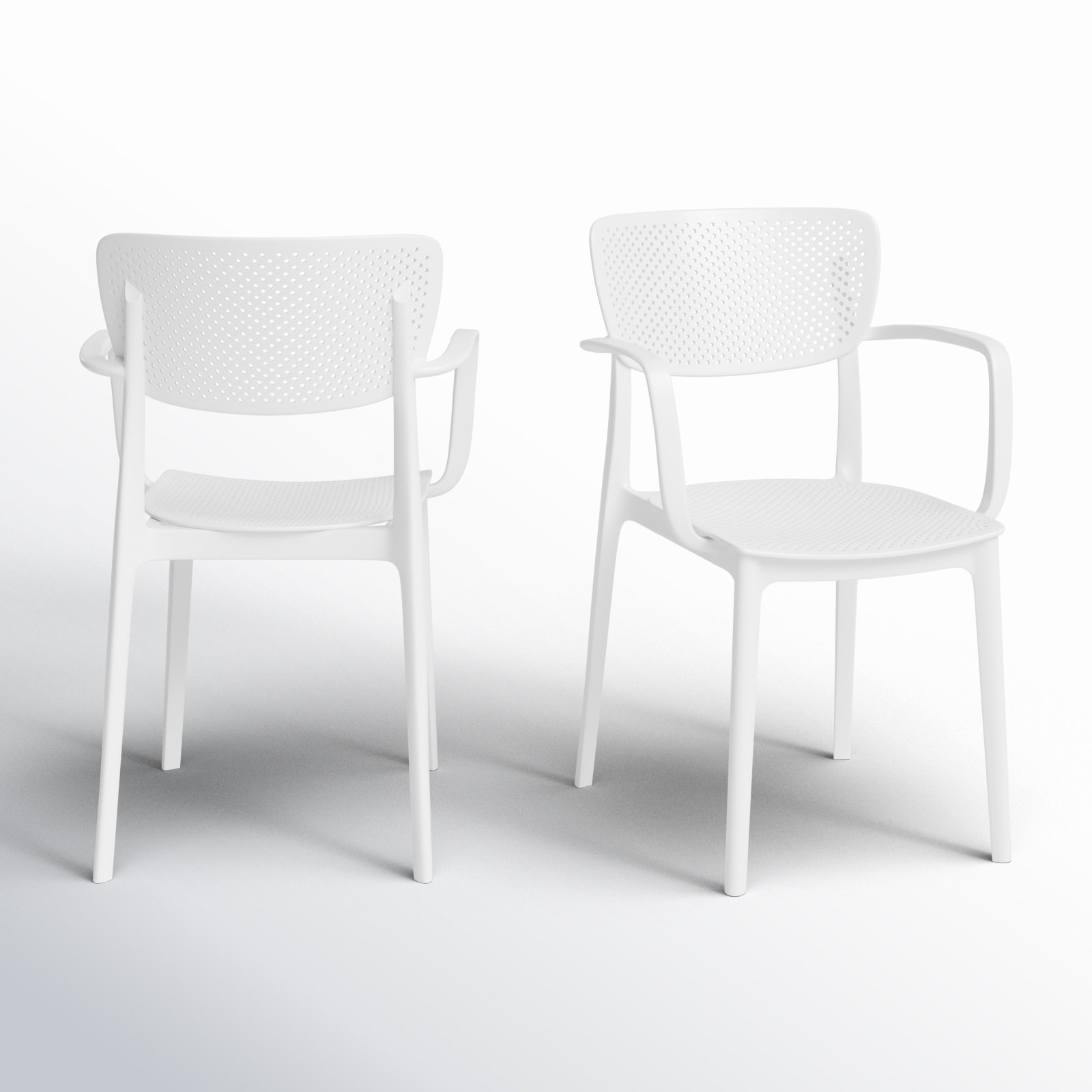 Farrah Stacking Patio Dining Armchair, White