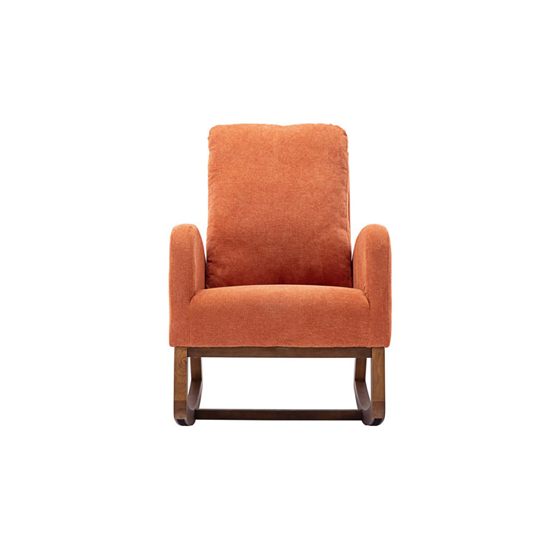Living Room Comfortable Rocking Chair 39.7x37x27.1, Tissu crème en polyester