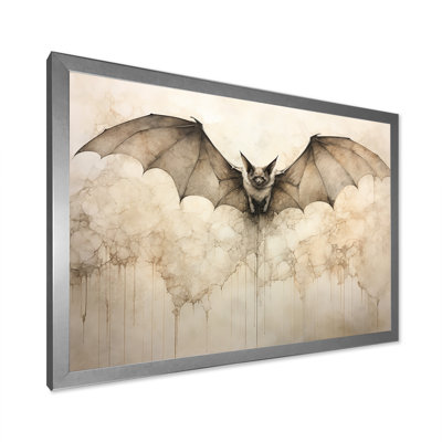 " Beige Bat Open Wings "