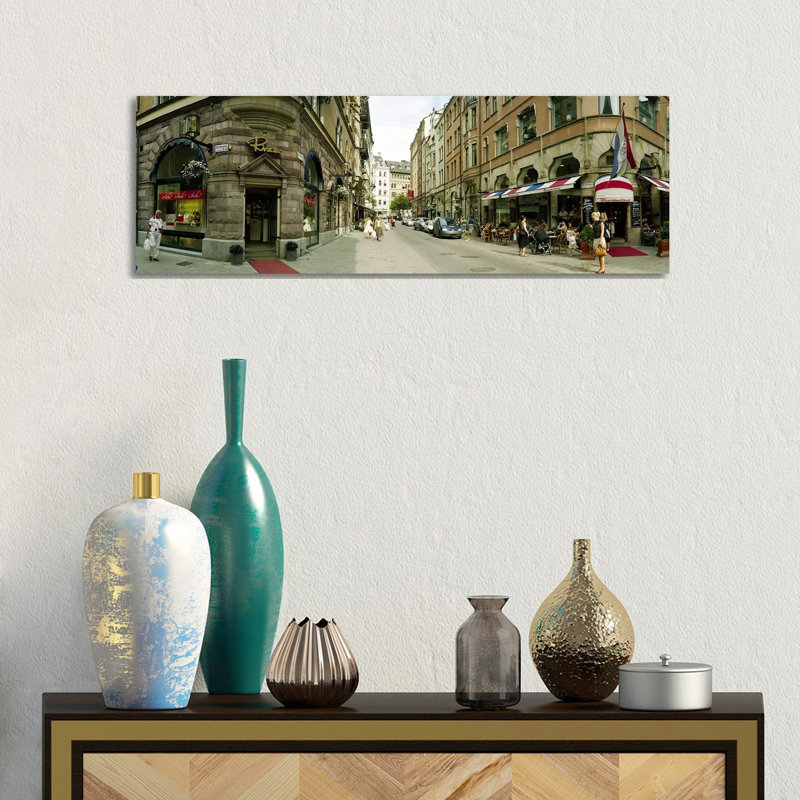 Buildings In A City, Biblioteksgatan And Master Samuelsgatan Streets, Stockholm, Sweden - Wrapped Canvas Panoramic Print