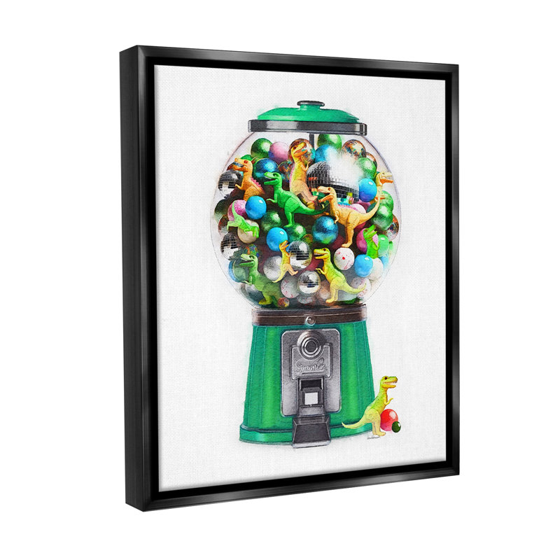 «Dinosaur Candy Distributeur» par Amanda Greenwood sur, Cadre flottant noir de jais, H 31 po x l 25 po