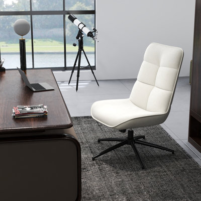 Dorace Luxury Armless Swivel Desk Chair Adjustable Height Office Chair by George Oliver