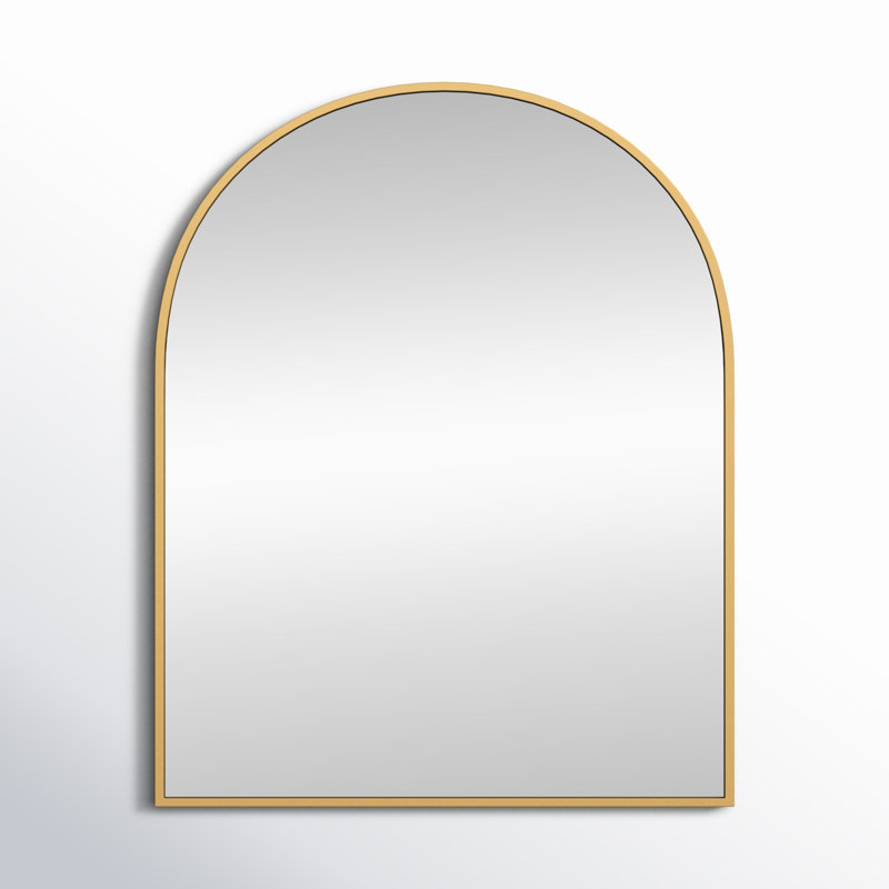 Sabine Metal Arch Wall Mirror, Brass, 30" x 24"
