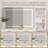 Makeup Vanity Desk with LED Lighted Mirror, 10 Drawers, Glass Door Display Cabinet, Built-In Power Outlet & USB Ports, Fluted Design Vanity Table with Solid Wood Legs, White-1522120375