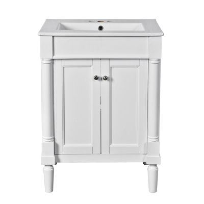 Meuble-lavabo 24 po avec lavabo en céramique