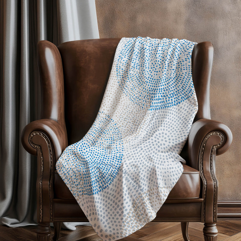 Addison Machine Washable Sherpa ASB586 Circles Throw Blanket