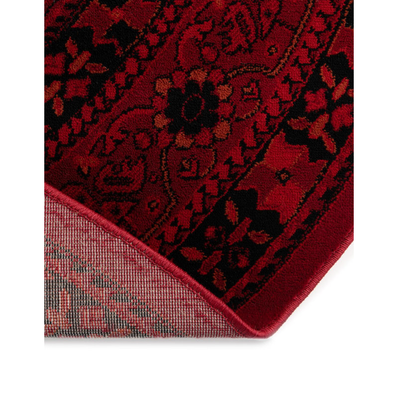 Tapis oriental rouge Amro, Oval 4'1" x 6'1"