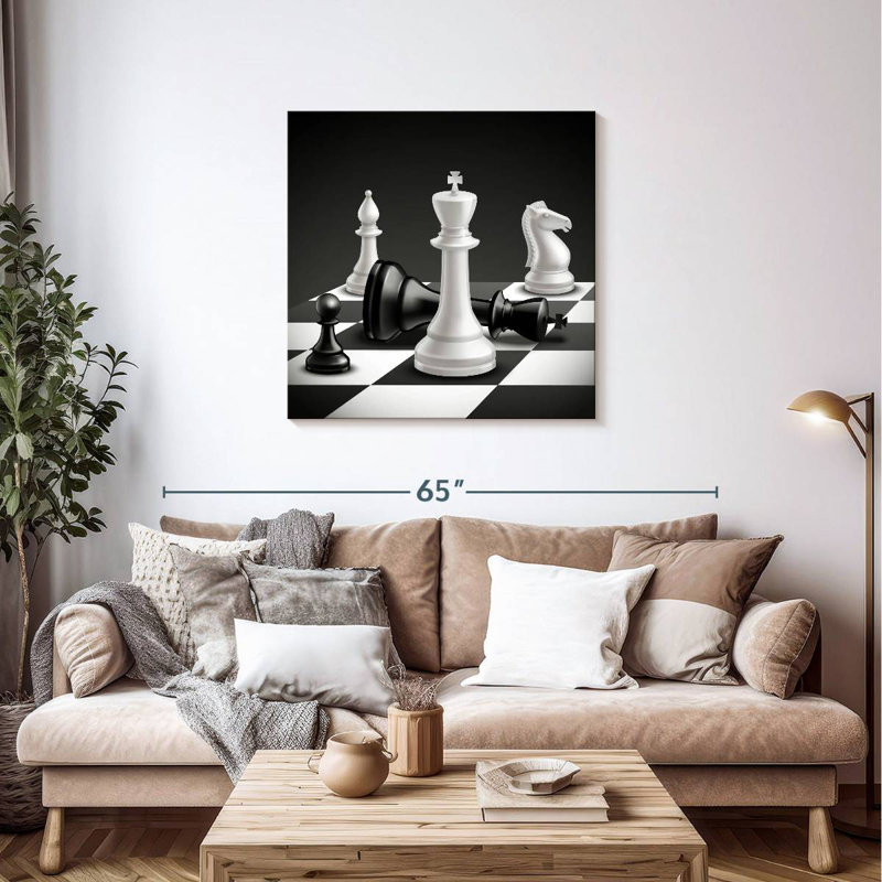 Jeu d'échecs abstrait Senne, H 36 po x l 36 po
