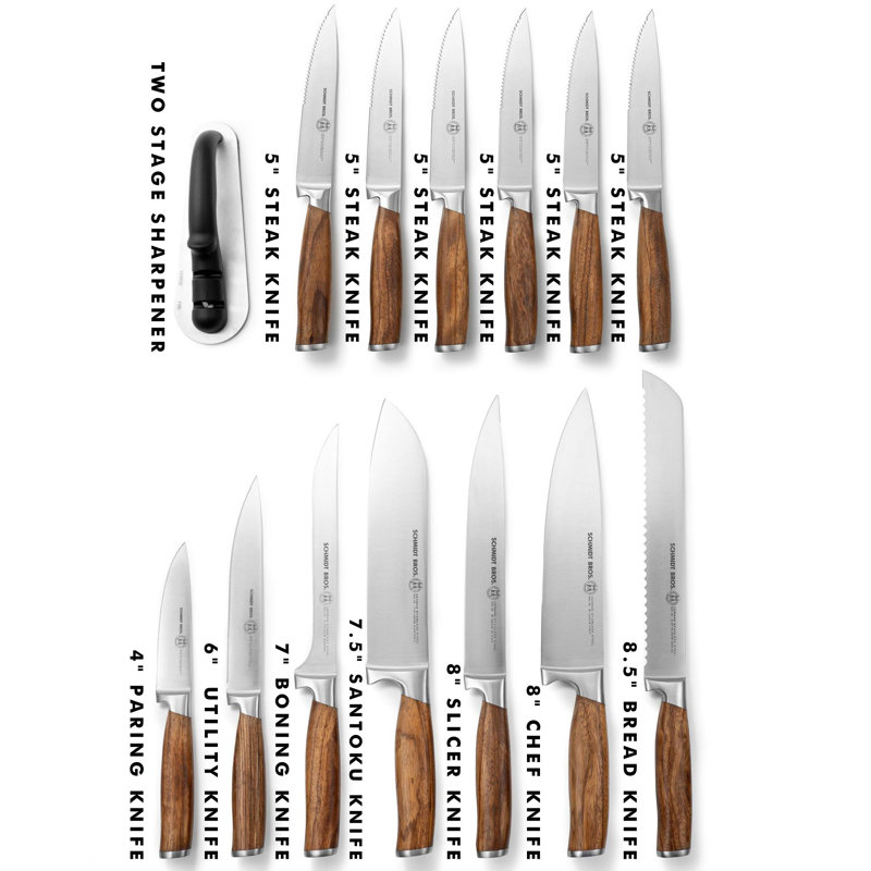 Zebra Wood 15-Piece Knife Block Set