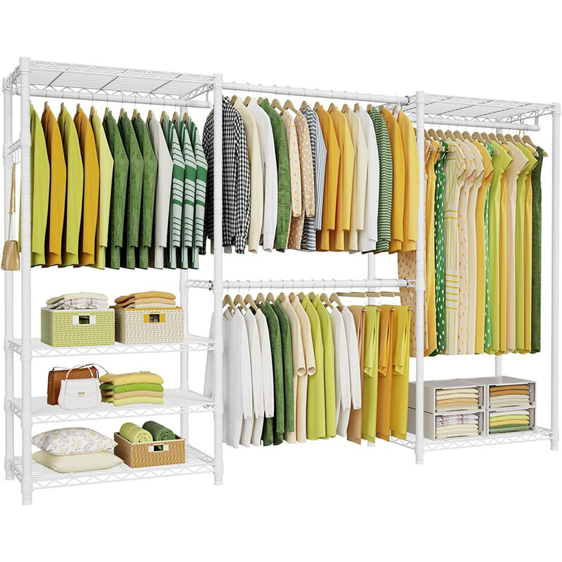 Portant robuste pour garde-robe, 6 niveaux réglables en métal