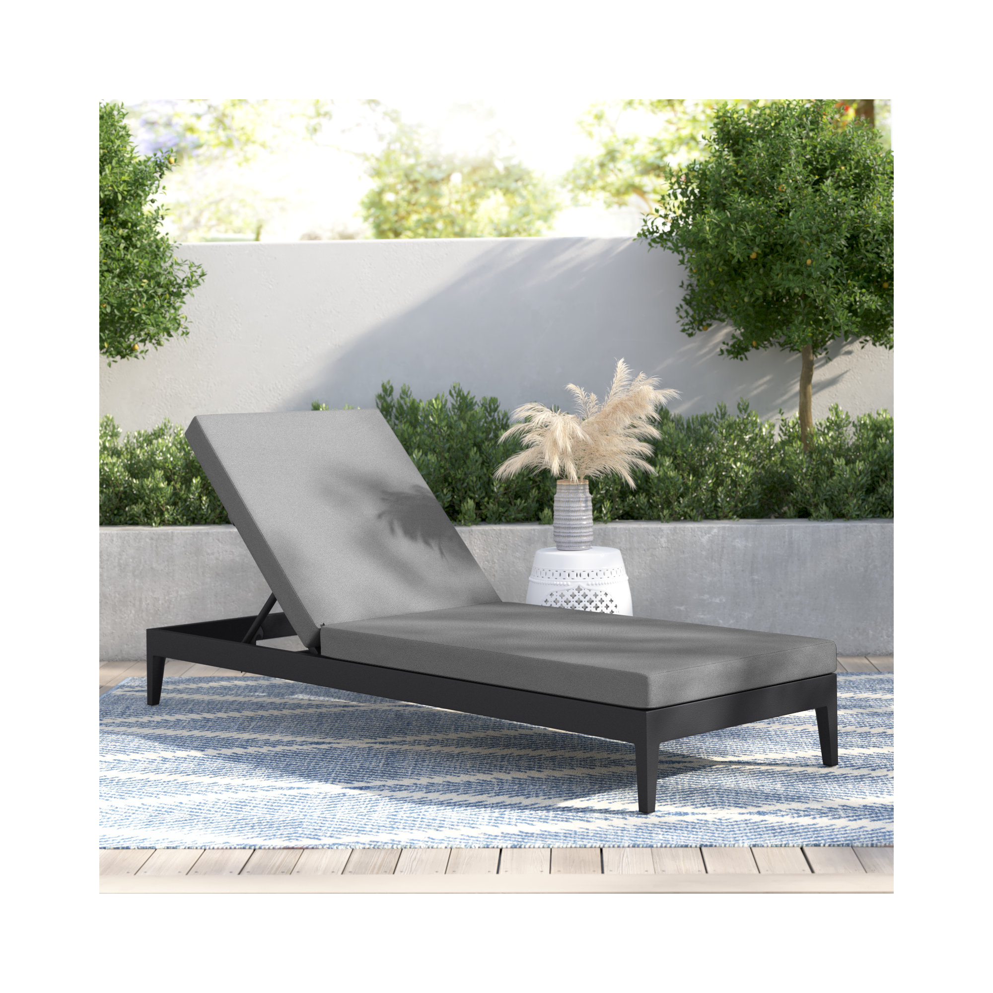 Elza 28'' Outdoor Aluminum Chaise Lounge