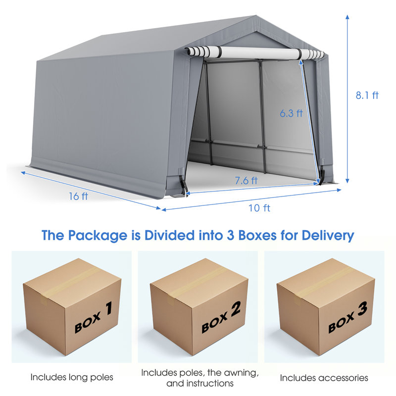 10 Ft. W x  16 Ft. D Garage