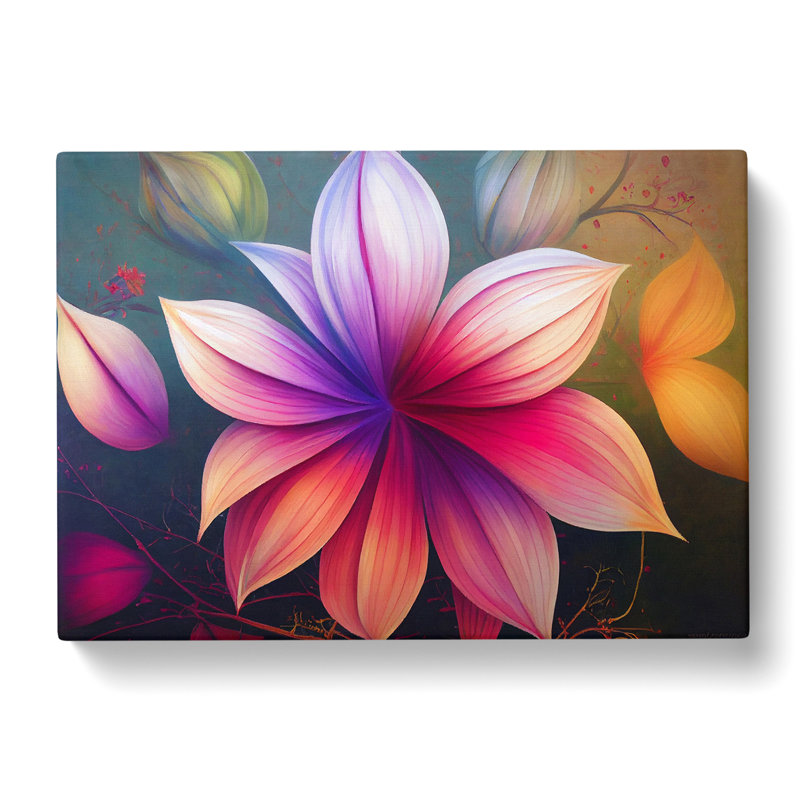 Exhilarating Modern Flowers - Wrapped Canvas, 40cm H x 60cm W x 3cm D