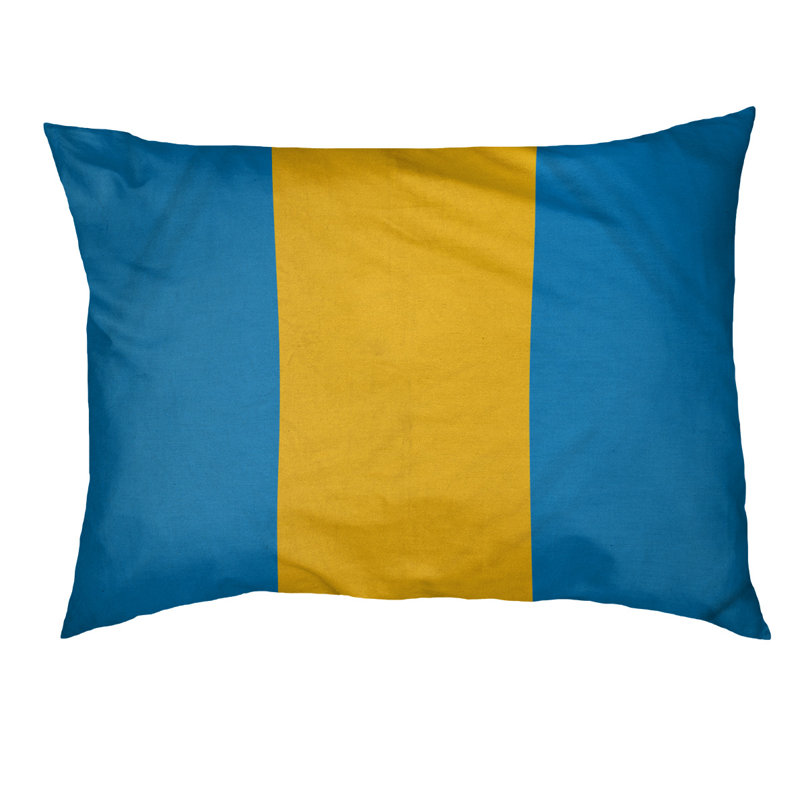 Coussin Cleveland, Grand (l 50 po x P 40 po x H 7 po), Bleu poudre / Doré