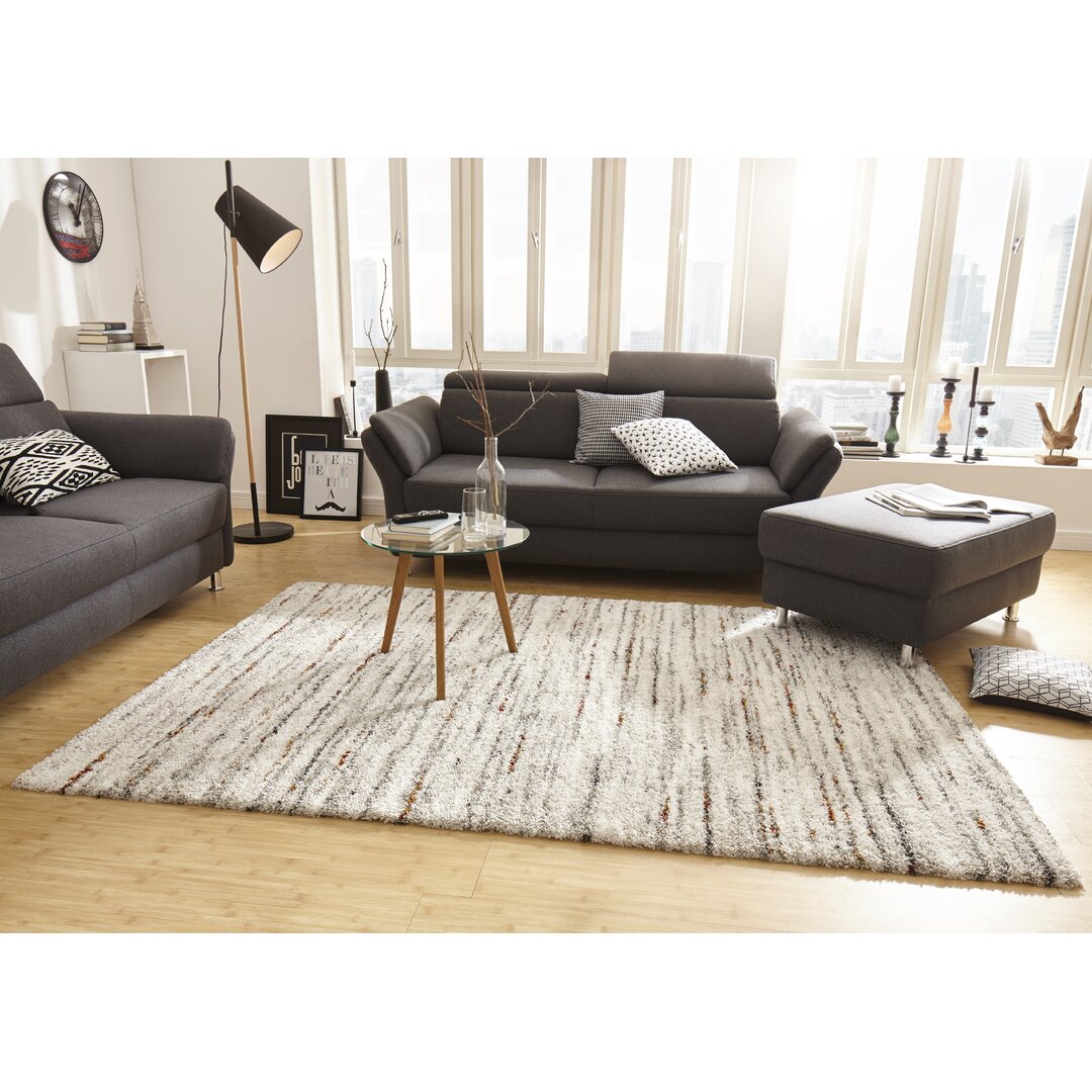 Delight Hochflor Teppich - Langflor Shaggy Flauschig Weich für Wohnzimmer, Schlafzimmer - Creme Grau