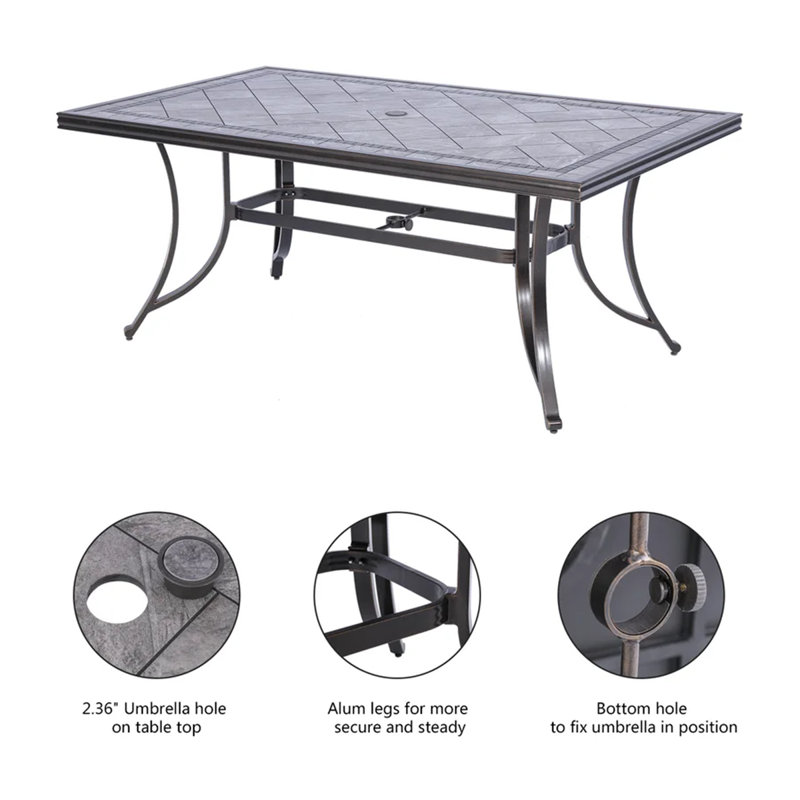 Bernedette Rectangular Outdoor Dining Table