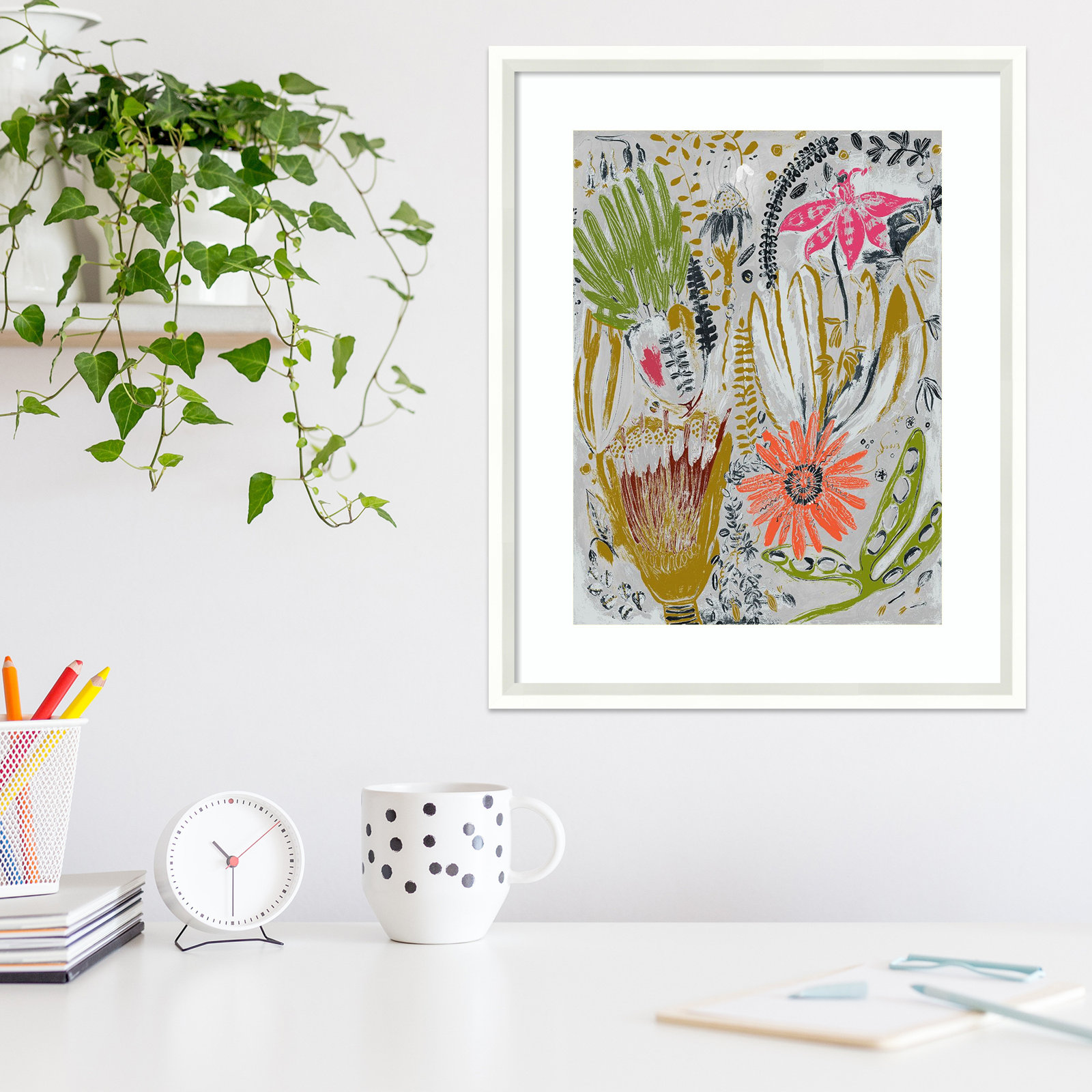 Tropical Blooms by Maya Woods, White, 17" W x 21" H