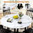 Round Faux Marble Dining Table Set for 4 - Space-Saving Design, 350 lbs Chairs & Easy Assembly (Modern Kitchen & Small Spaces)-1167881553