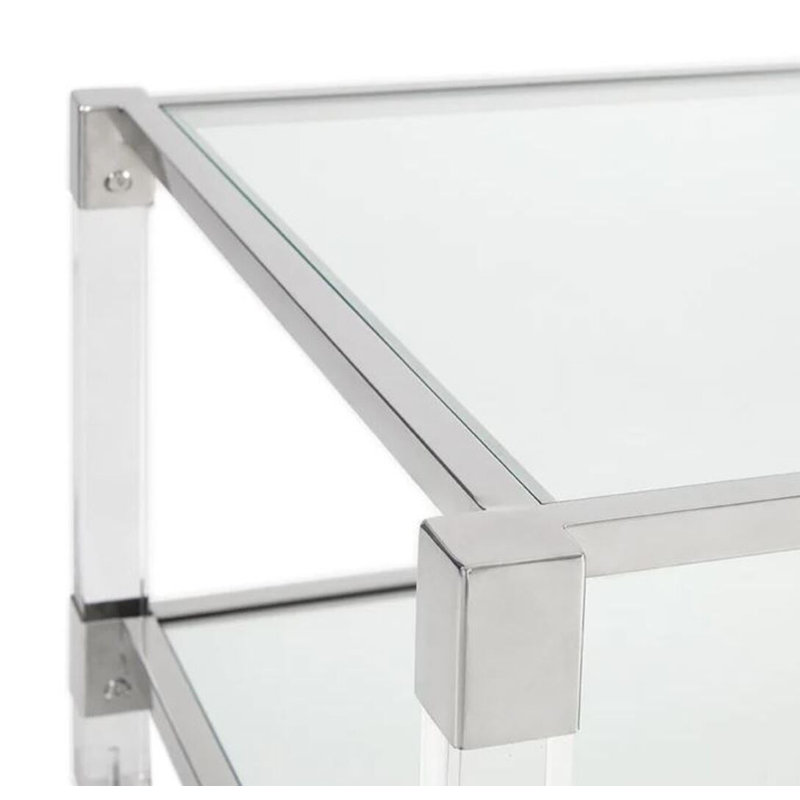 Olivia Tempered Glass Coffee Table, Silver