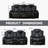 Alvon 3 Pieces of Storage Arm Vegan Leather Power Reclining Sofa Set with Lighting