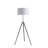 64" Chrome Adjustable Tripod Floor Lamp With White Shade