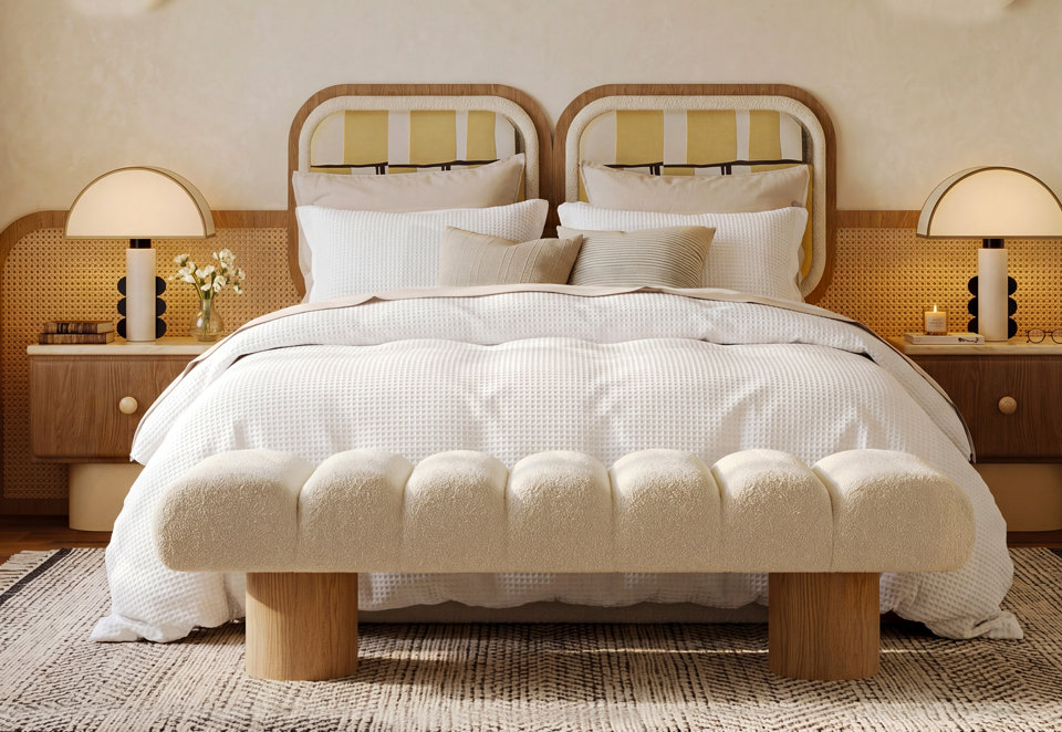 100% Cotton Waffle Duvet Cover Set