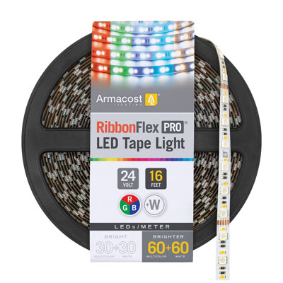 RibbonFlex Pro, 24V, RGB+W, 60+60LEDs/M, IP20, 5M Under Cabinet Strip Light