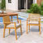 Ensemble de 2 chaises de salle à manger d'extérieur avec coussin moelleux et dossier à lattes-406879158